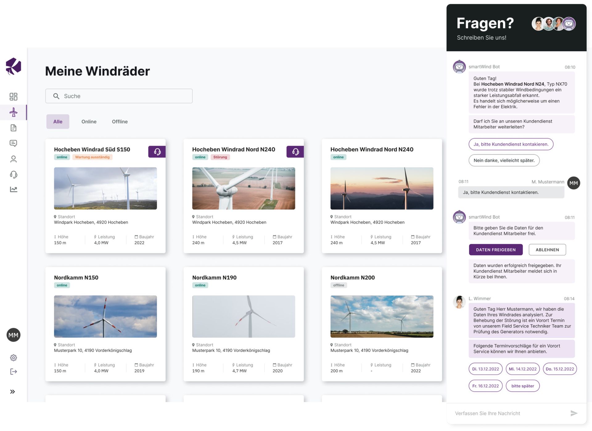Captură de ecran a unui computer care afișează site-ul web CANCOM Smart Products.